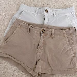 American Eagle khaki shorts. Gray and khaki. Size 4.